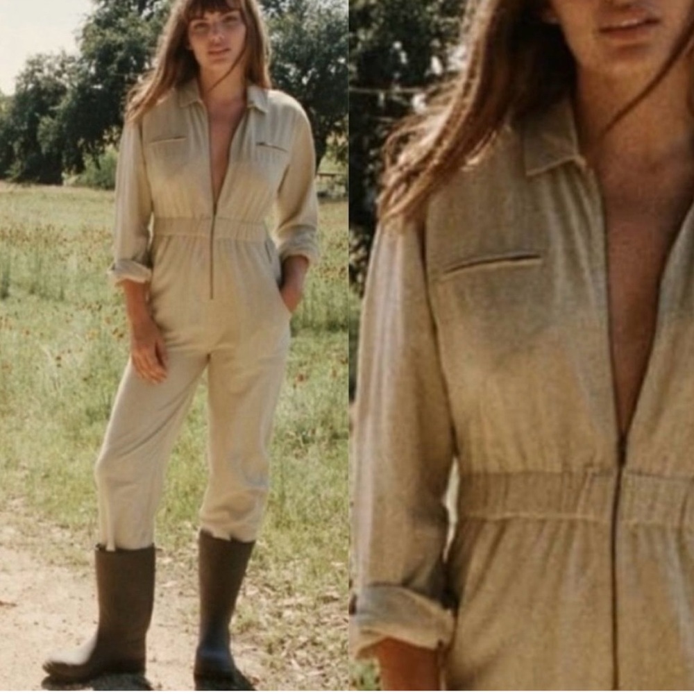 Doen Beige Utility Jumpsuit